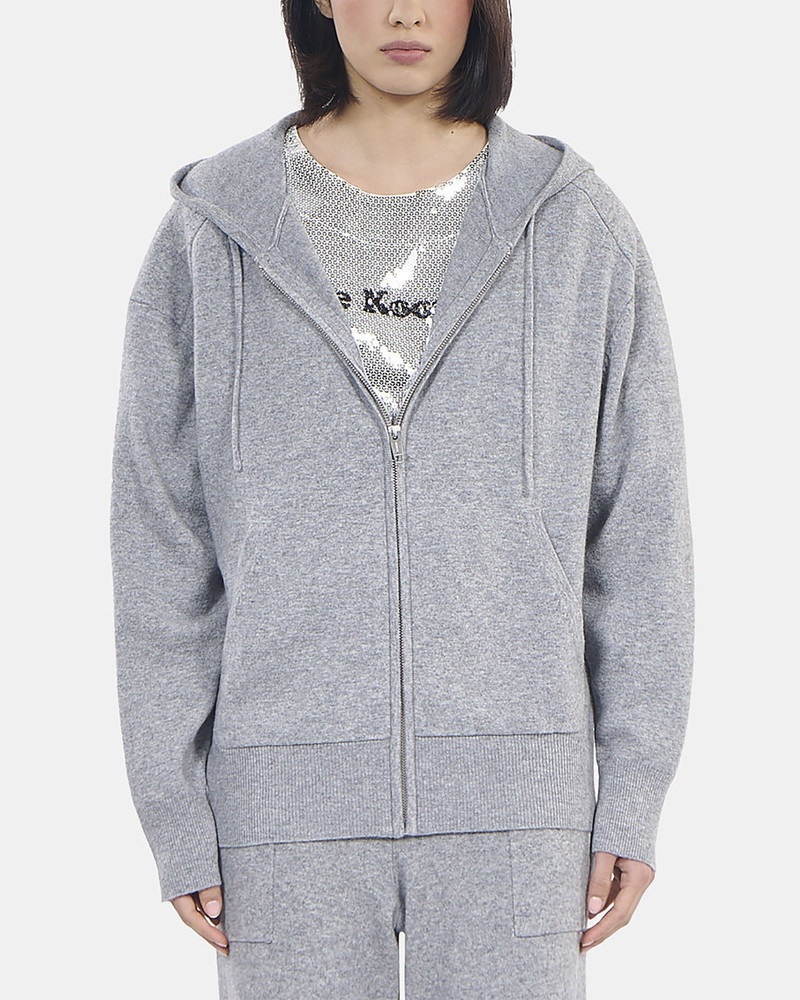 GREY WOOL AND CASHMERE HOODIE 4