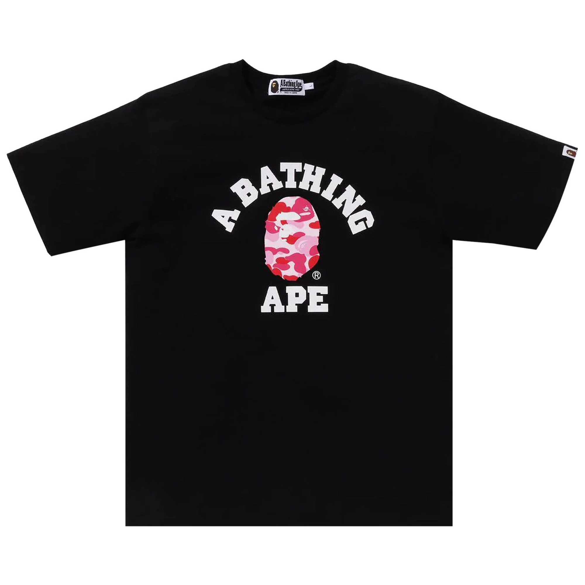 BAPE ABC Camo College Organic Tee 'Black/Pink' - 1