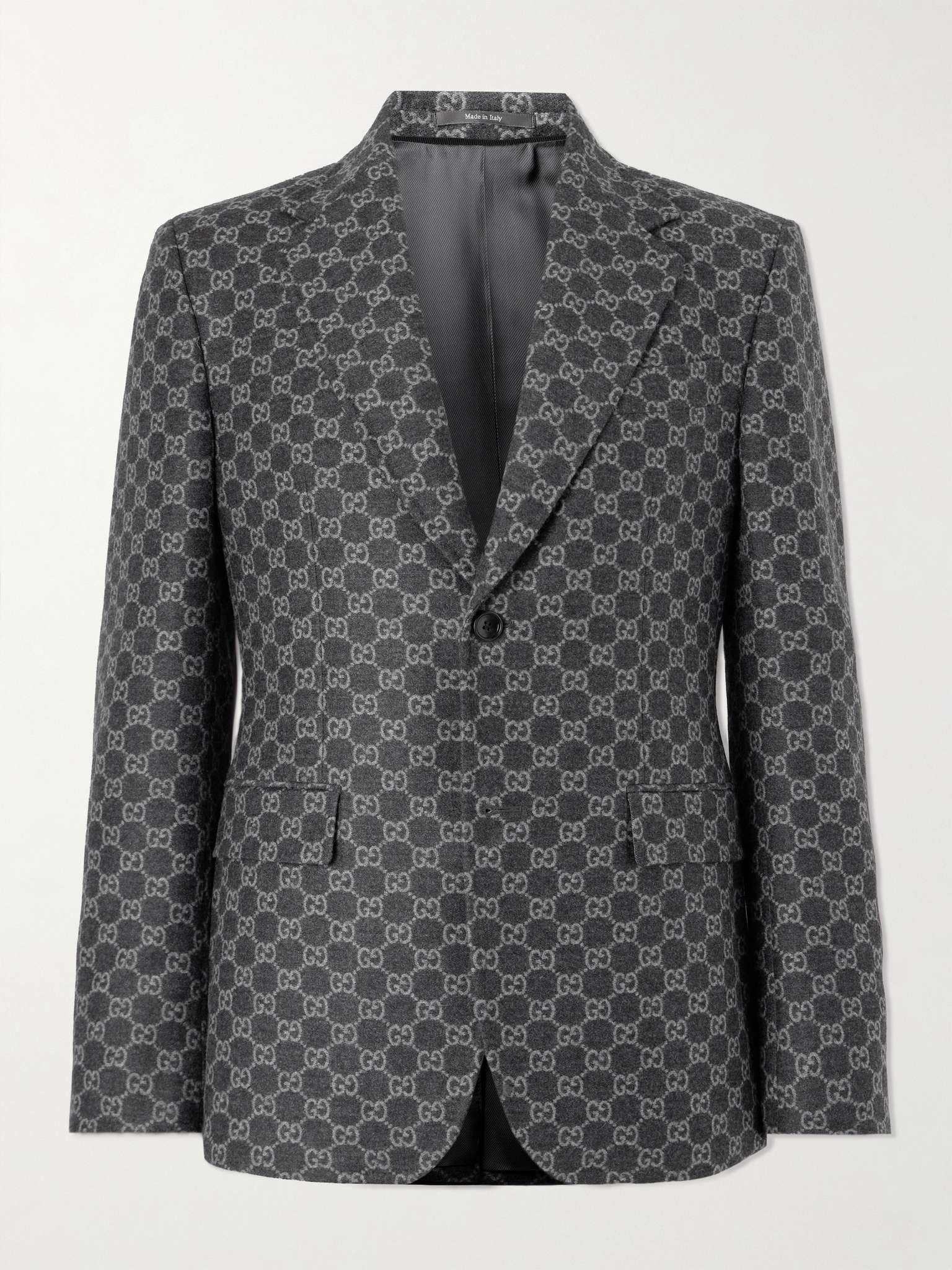 Monogrammed Wool Suit Jacket - 1