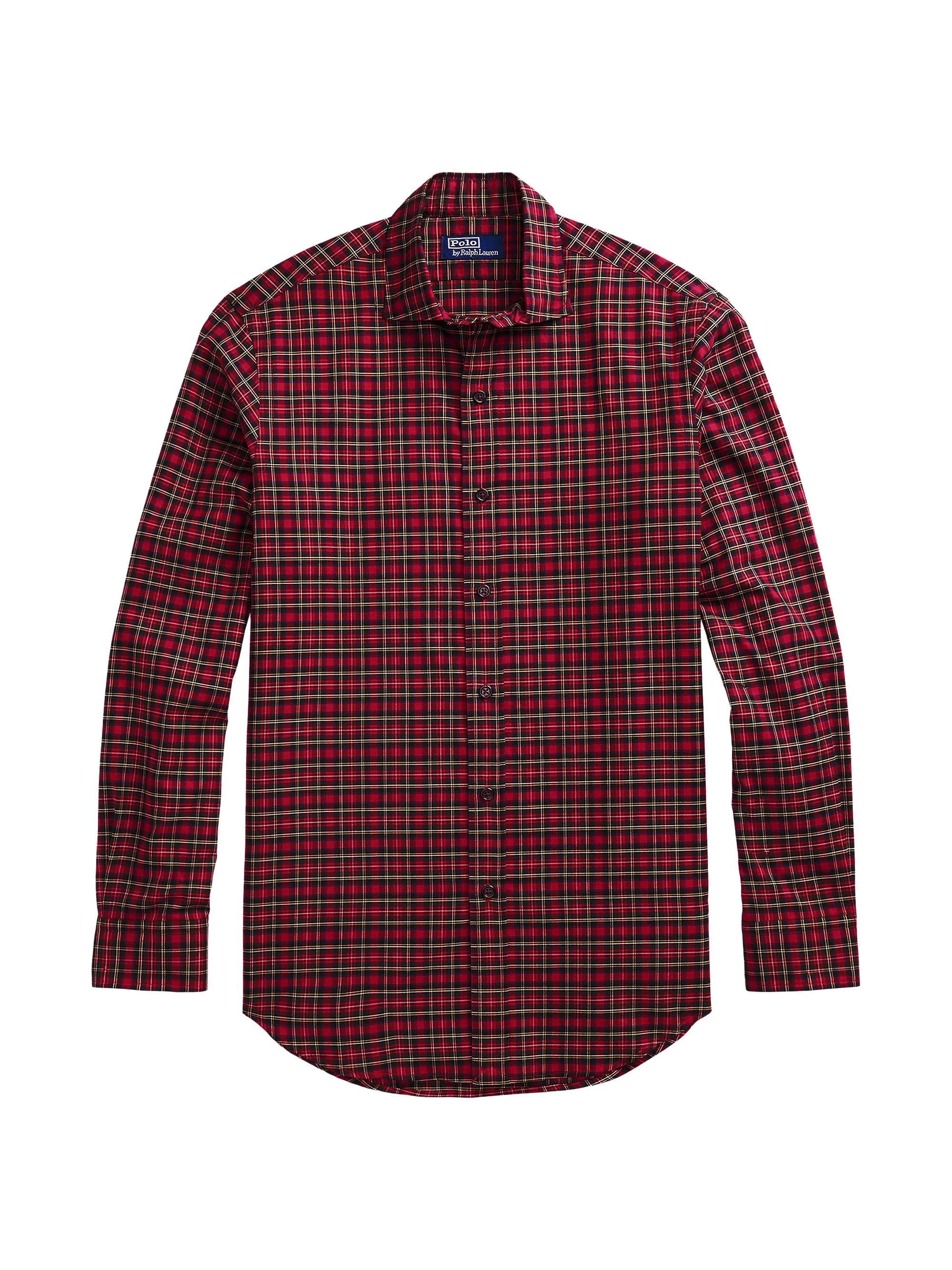 Men's Classic-Fit Plaid Twill Button-Front Shirt - Red Green Multi - 1