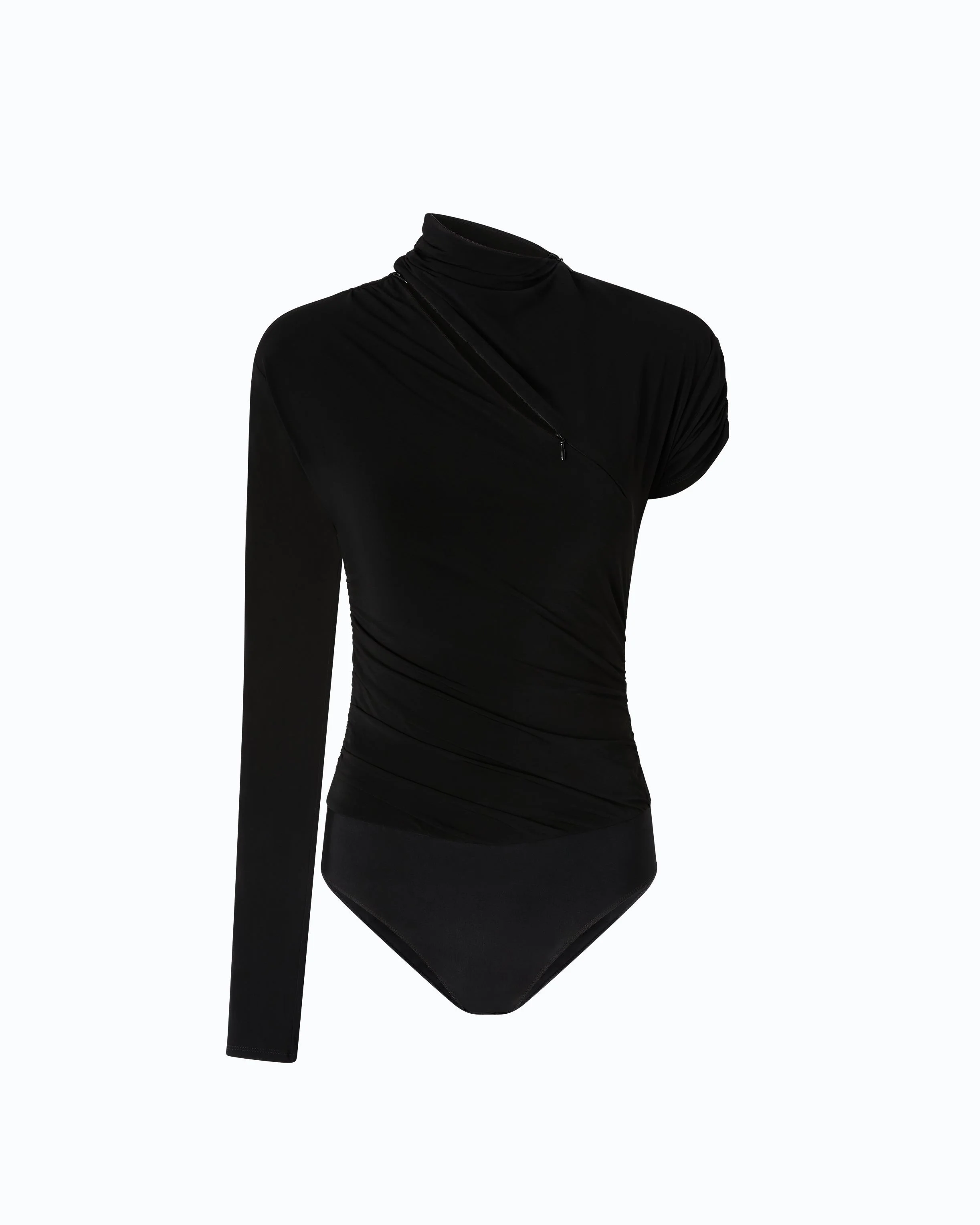 BODYSUIT WITH ASYMMETRIC SLEEVES - 1