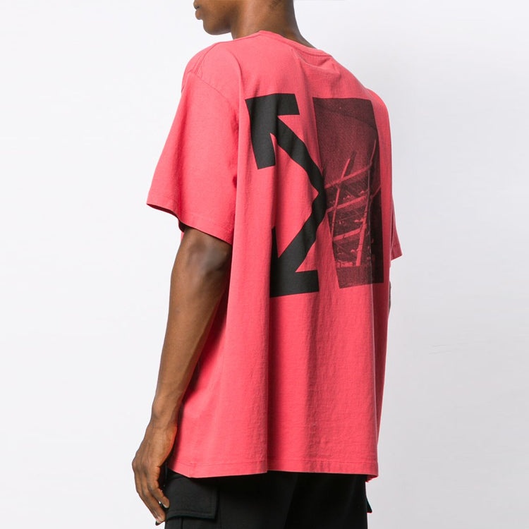 Off-White Splitted Arrows Large Short Sleeve Loose Fit Red OMAA038E191850102010 - 5