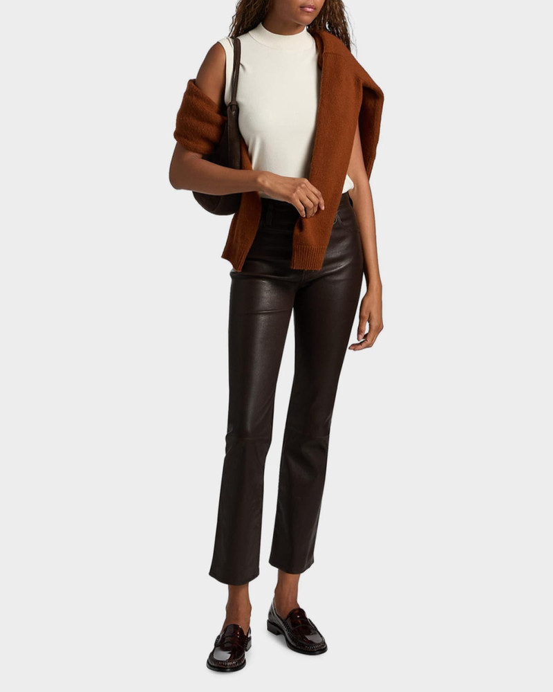 FRAME The Leather Reboot Crop Jeans outlook