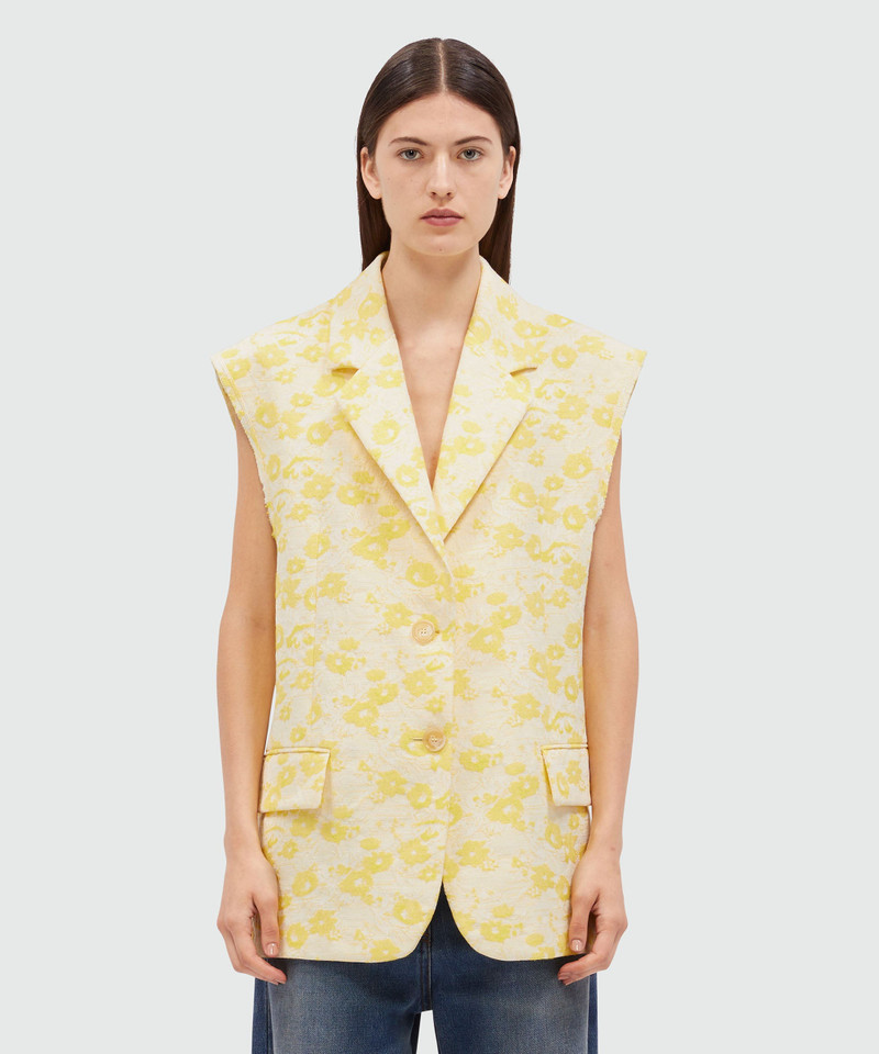 MSGM Sleeveless jacket in floral jacquard outlook