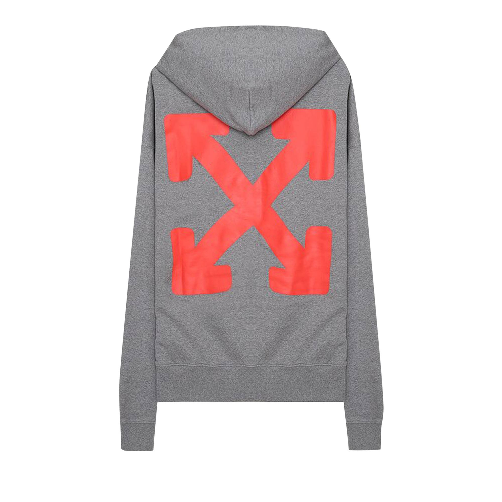 Off-White Slogan Print Hoodie 'Grey' - 2
