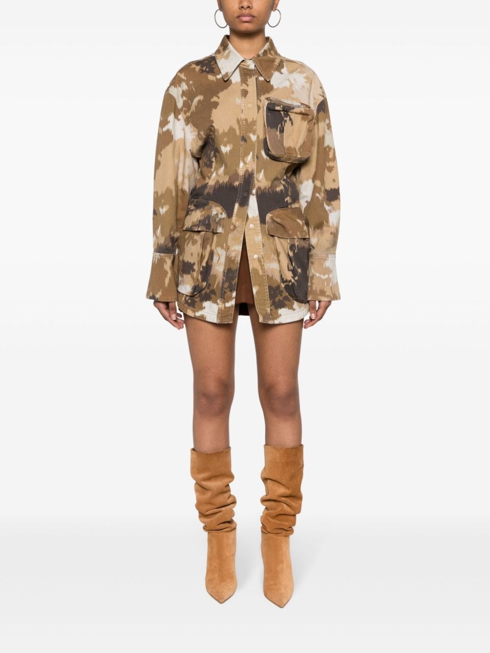 camouflage-print shirt jacket - 2