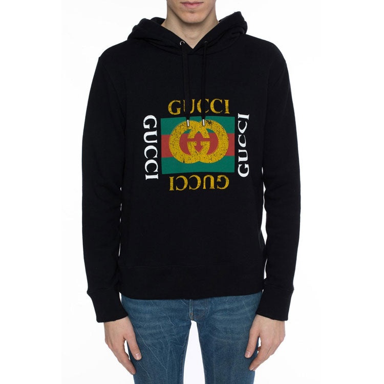 Gucci Vintage Crew Popover Hoody 'Black' 454585-X5J57-1015 - 3