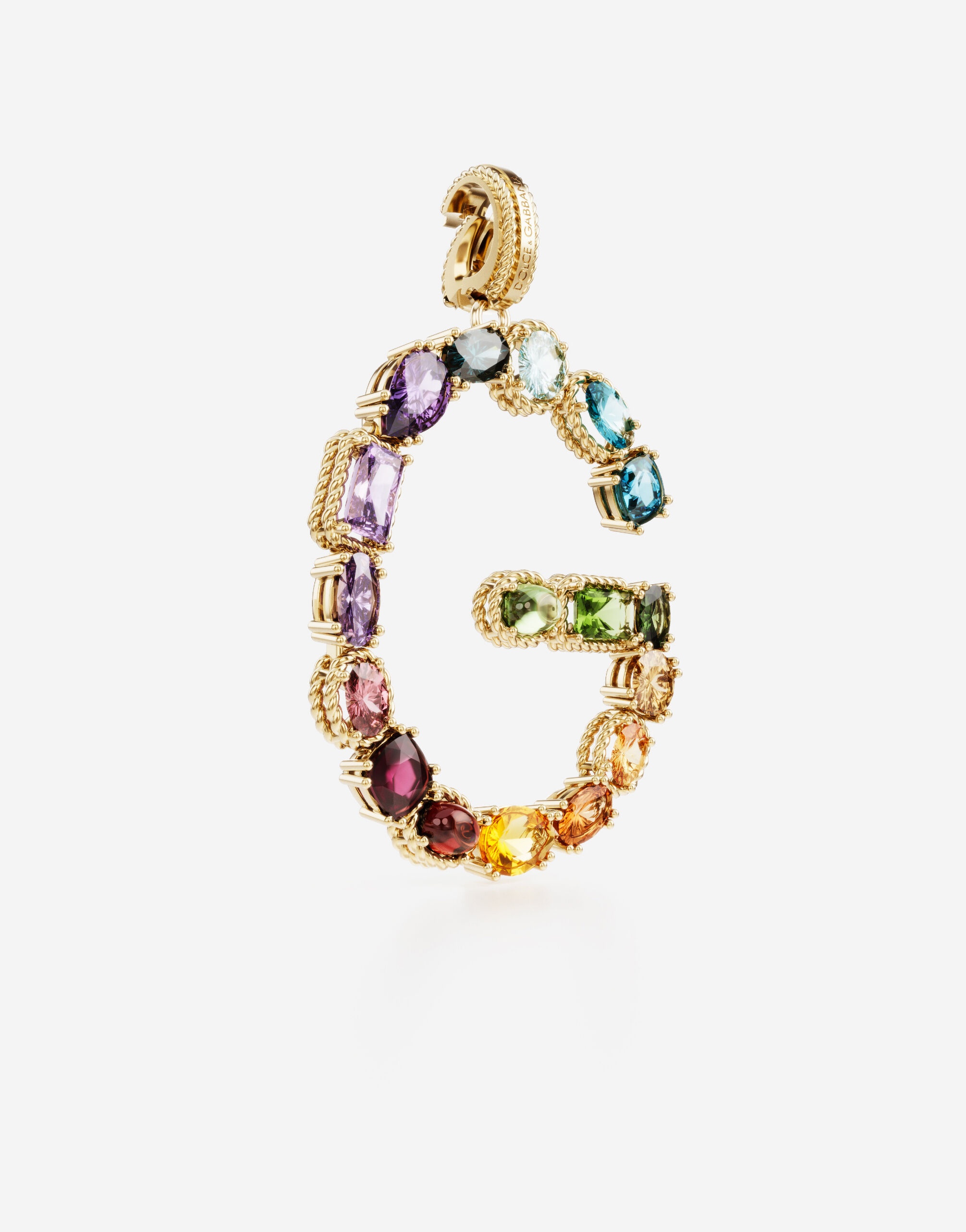 Charm G Lettering 18-carat yellow gold and multicolored gems - 2