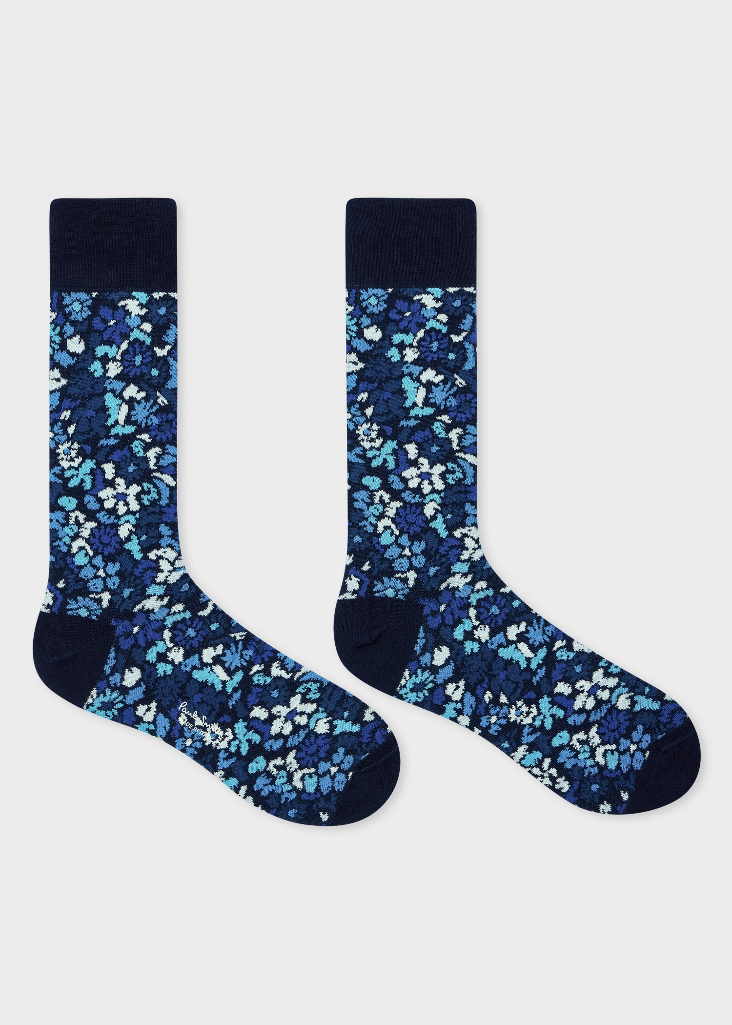Navy 'Pencil Floral' Socks - 2