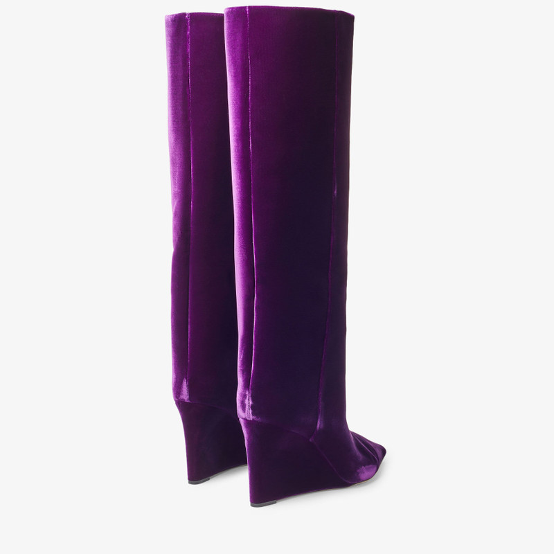 Blake Knee Boot 85 Cassis Velvet Knee-High Boots 6