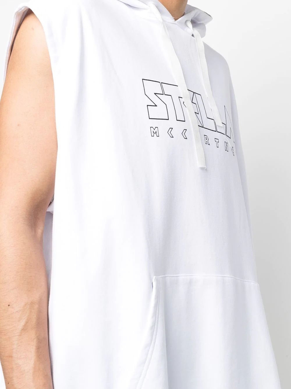 logo-print oversized sleeveless hoodie - 6