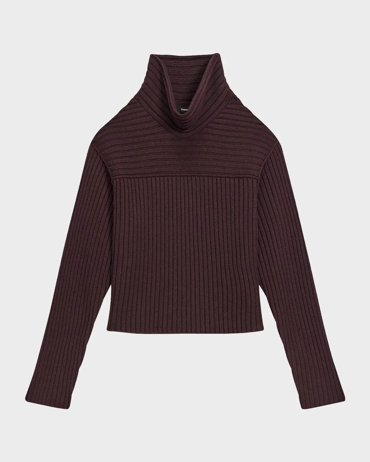 Wool Knit Long-Sleeve Turtleneck Top - 1