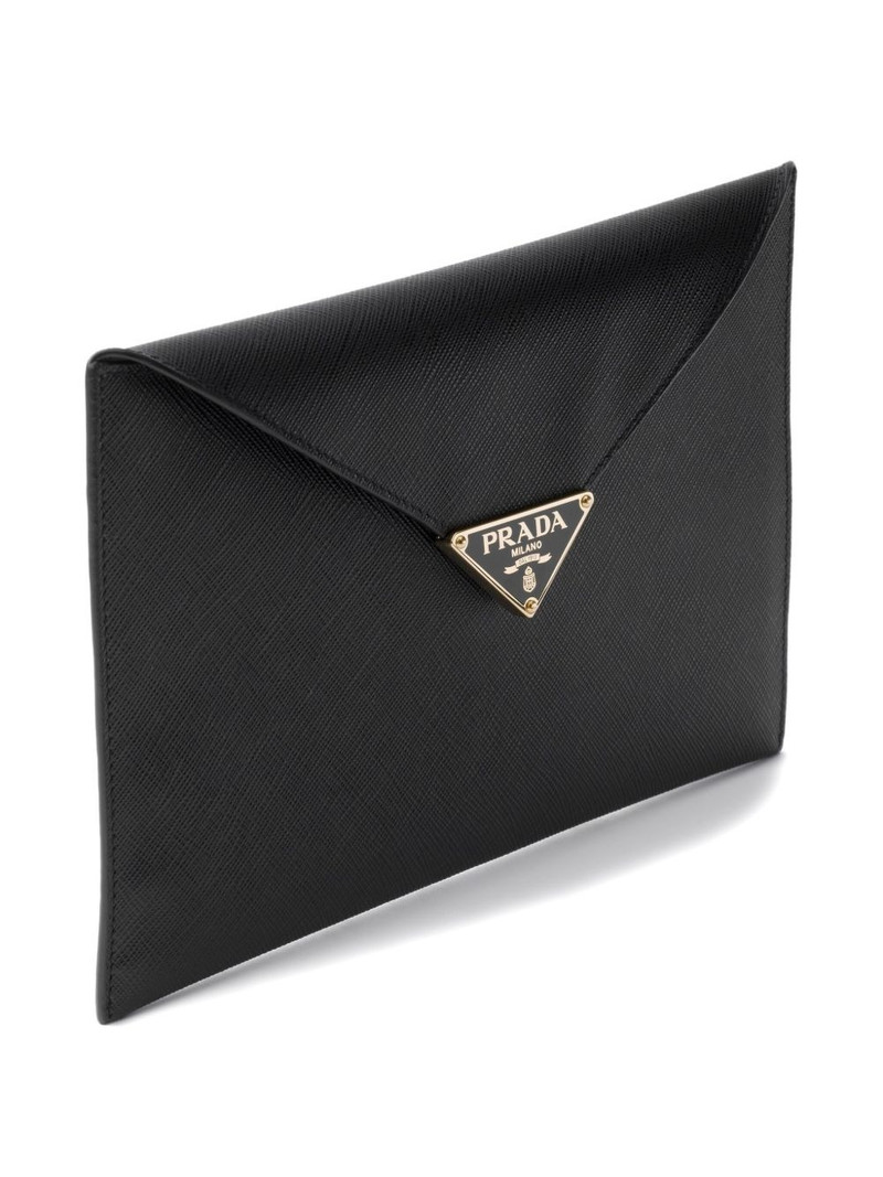 triangle-logo envelope clutch 3