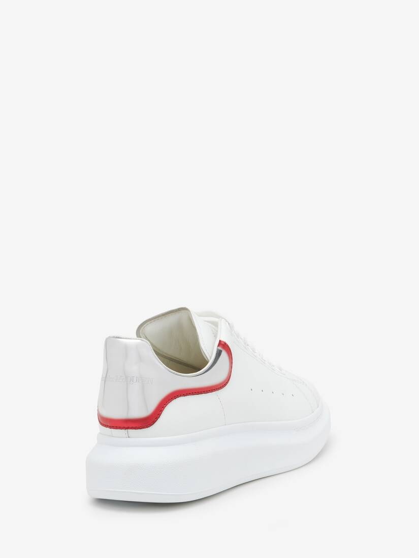 Men's Oversized Sneaker in White/silver/red - 3