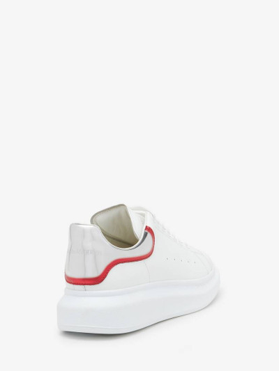 Alexander McQueen Men's Oversized Sneaker in White/silver/red outlook