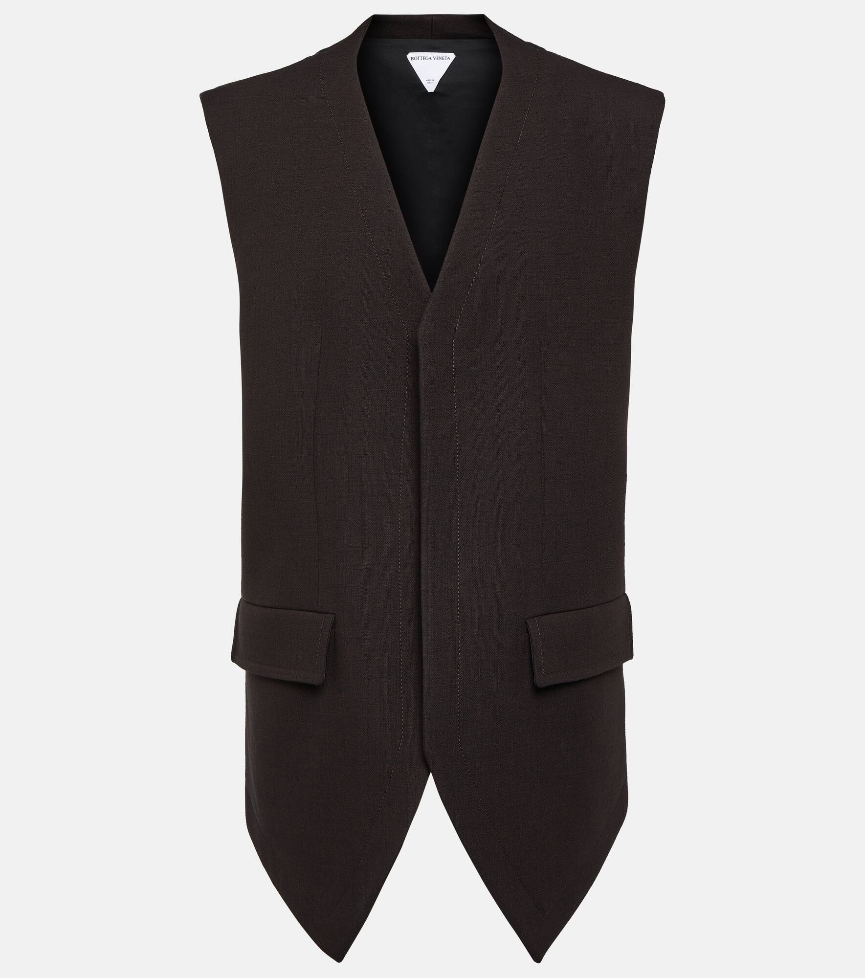 Layered cotton-blend vest - 1