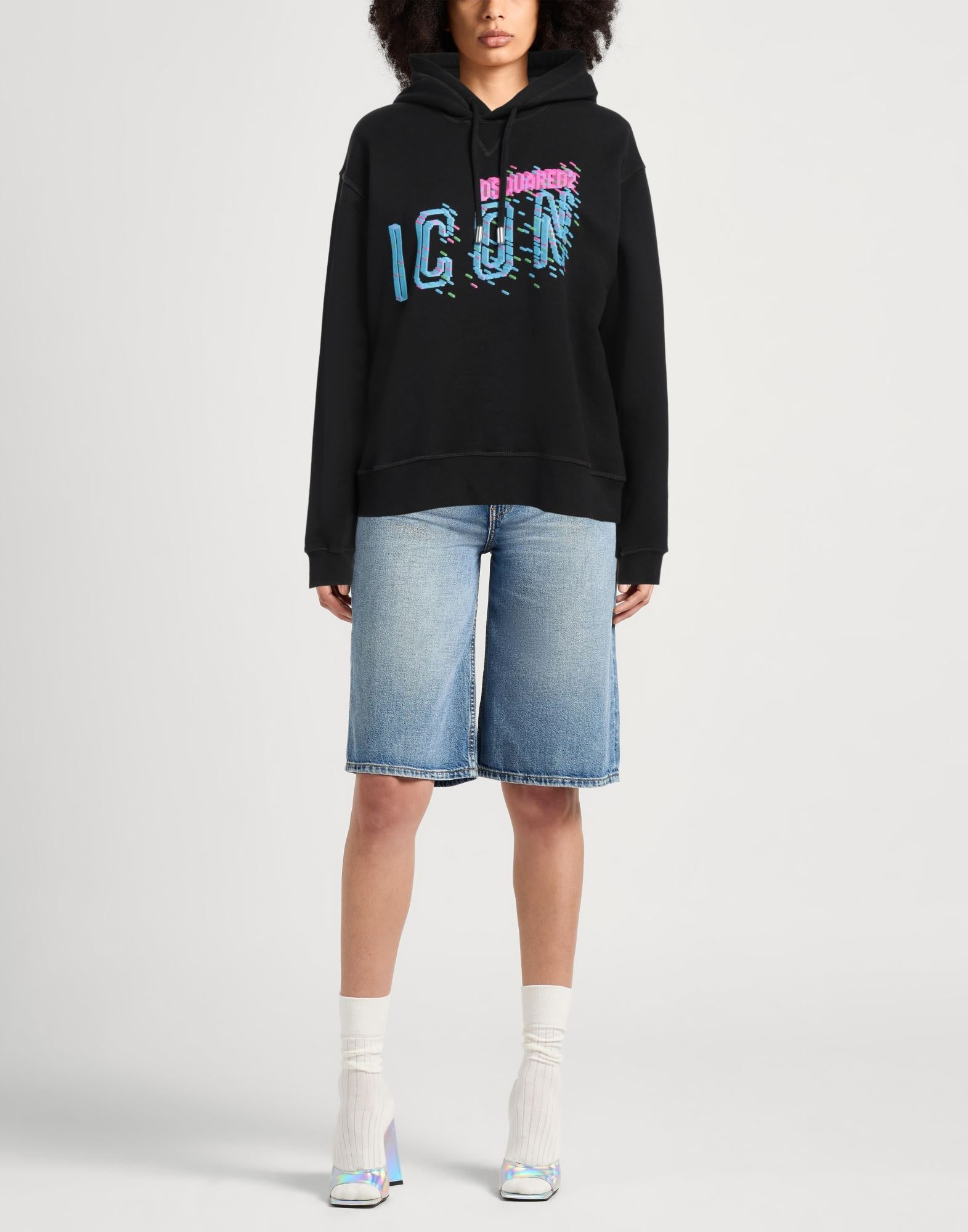 Black Women's Hooded Sweatshirt - 2