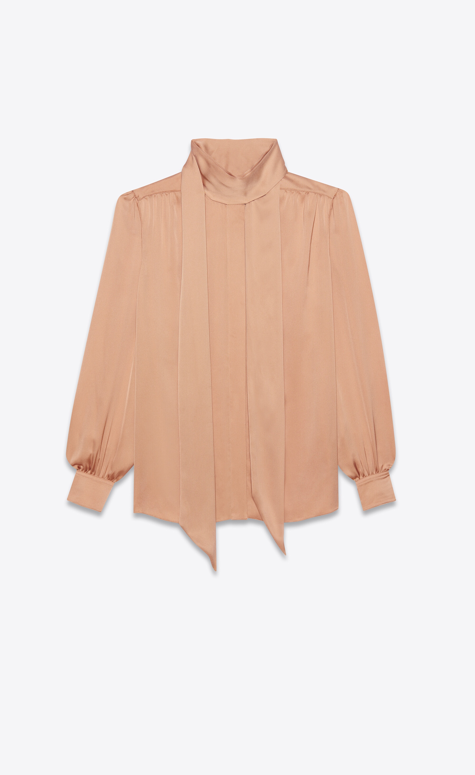 lavallière-neck blouse in silk charmeuse - 4