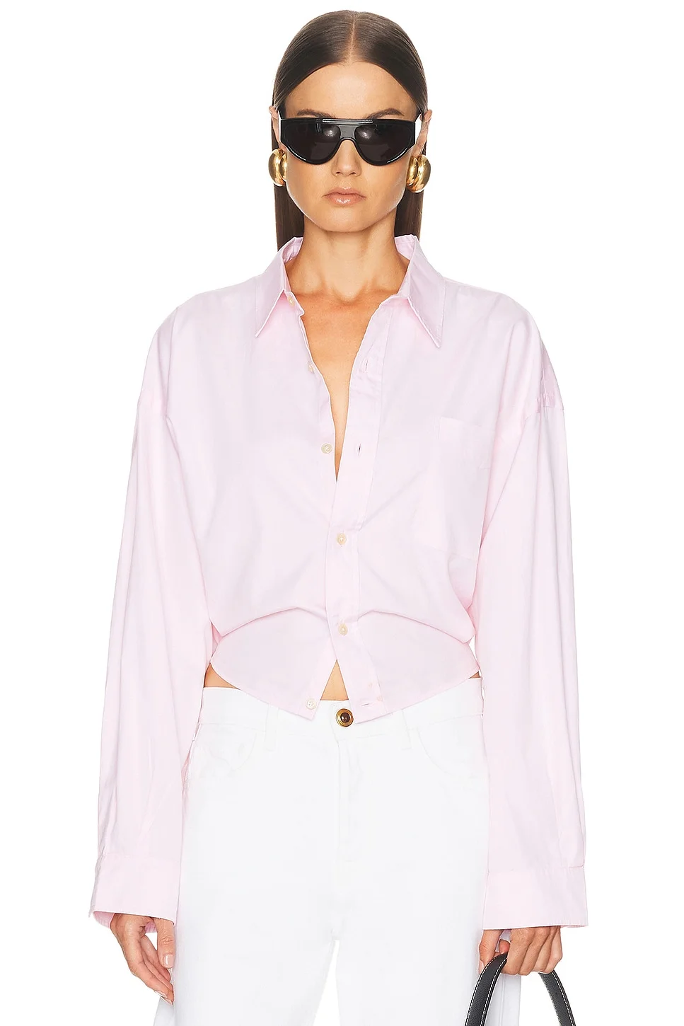 Split Hem Boyfriend Shirt - 1