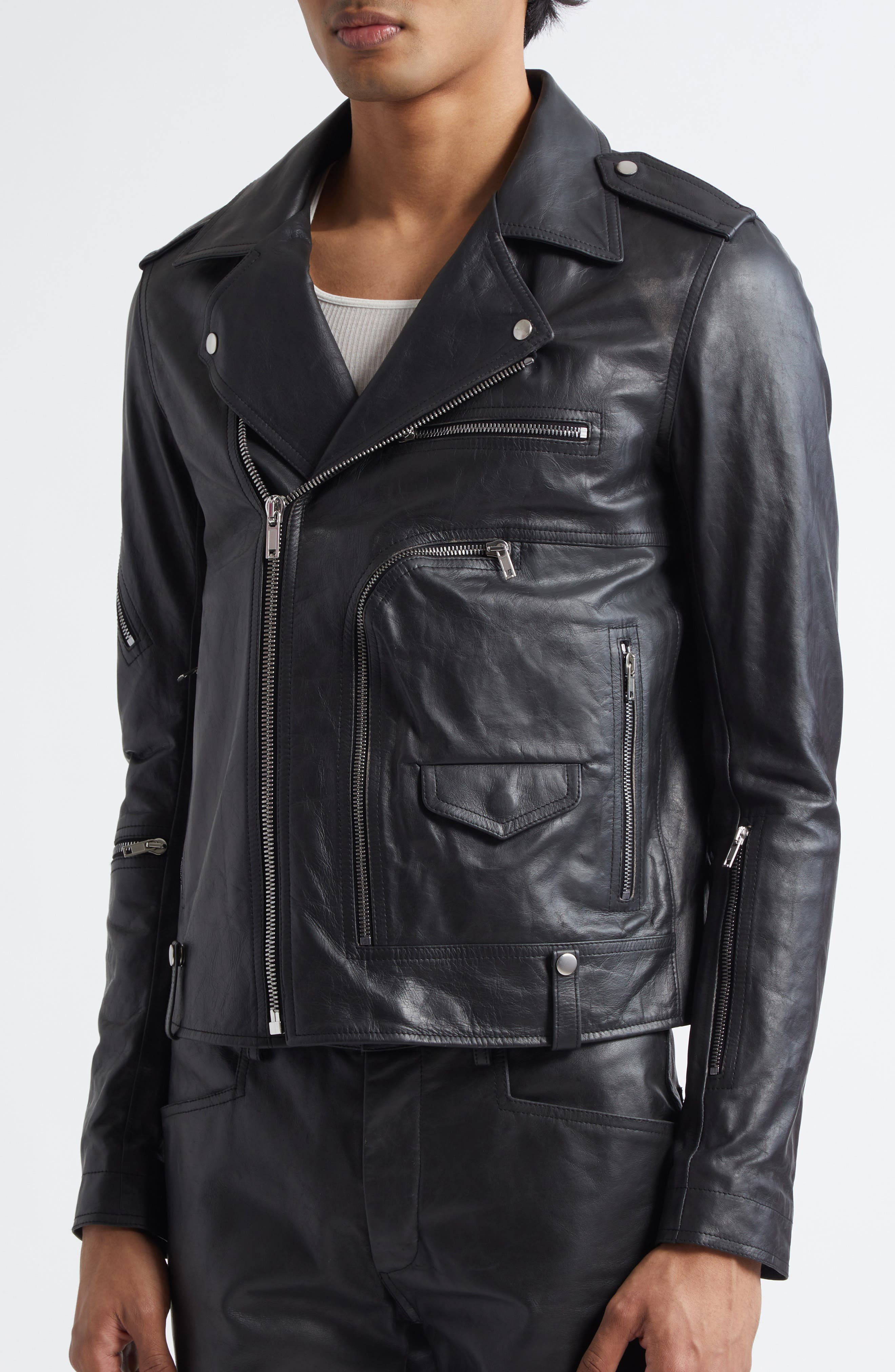 Rick Owens Hollywood Bauhaus Stooges Leather Jacket in Black at Nordstrom - 5