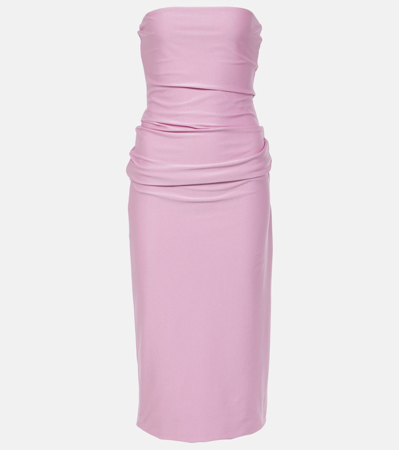 Strapless jersey midi dress - 1