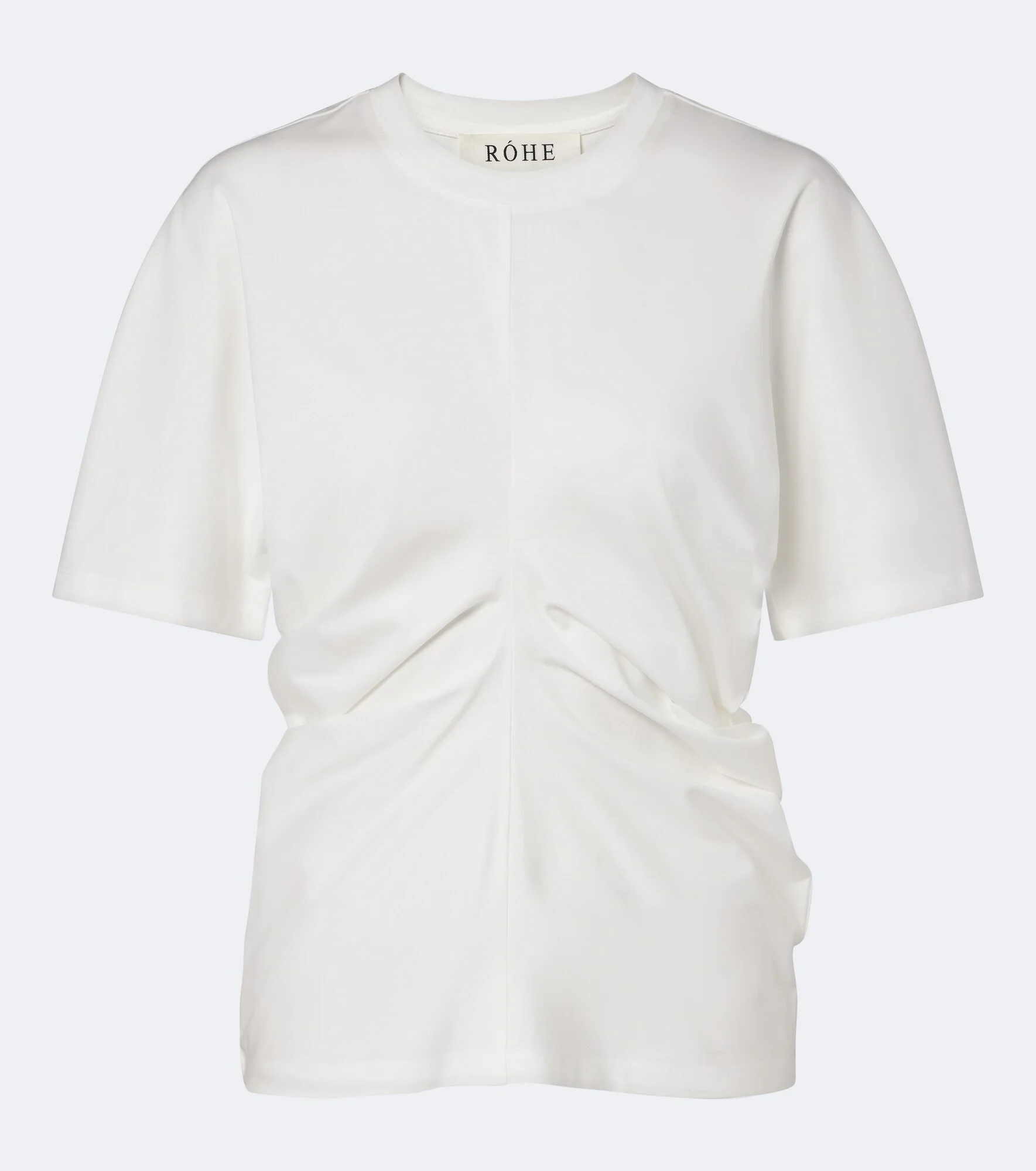 Gathered cotton and silk-blend t-shirt - 1