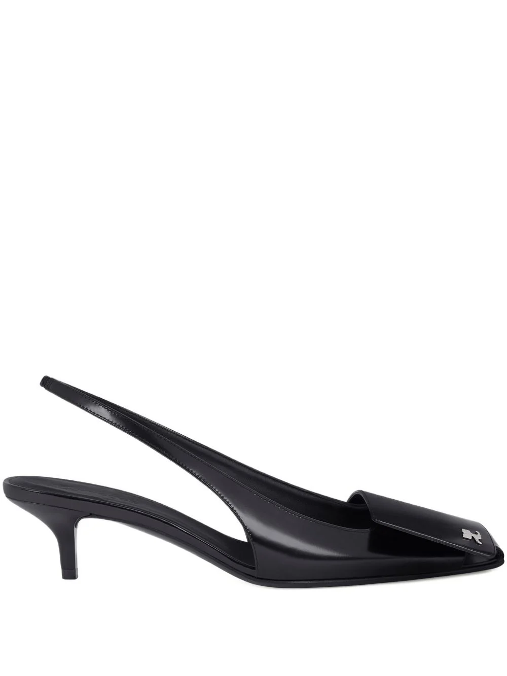 45mm fold leather slingback pumps - 1