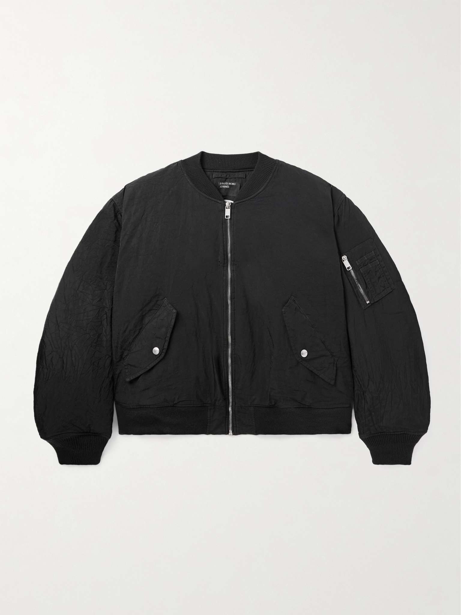 Padded Printed Crinkled-Shell Bomber Jacket - 1