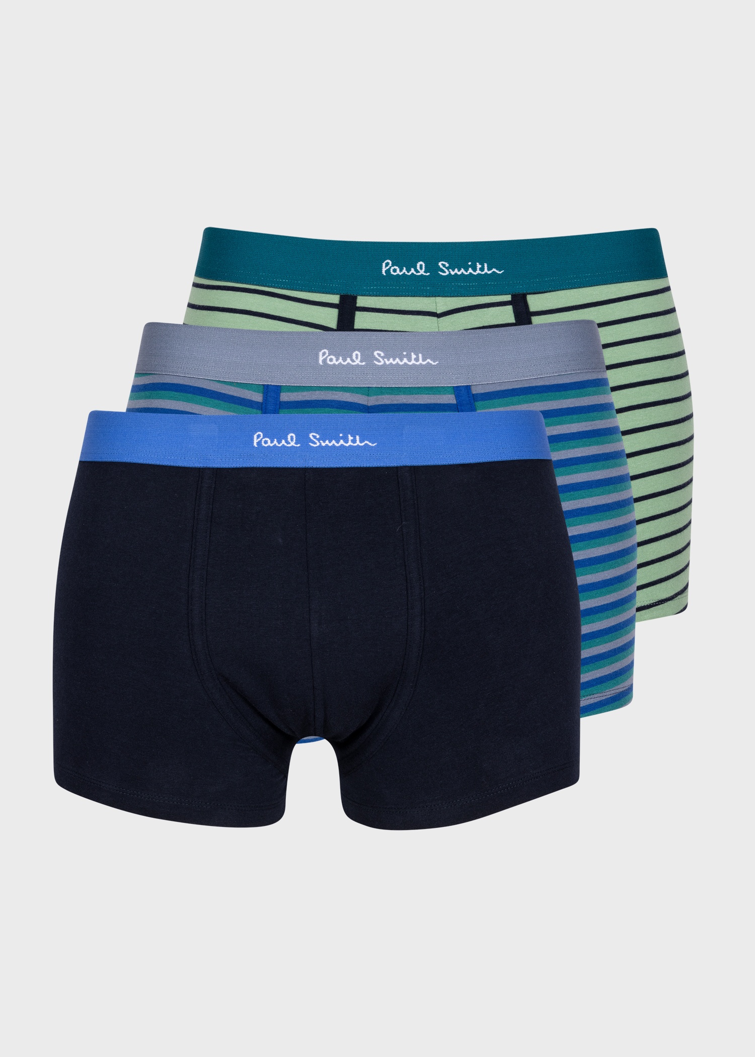 Navy And Stripe Boxer Briefs Three-Pack - 1