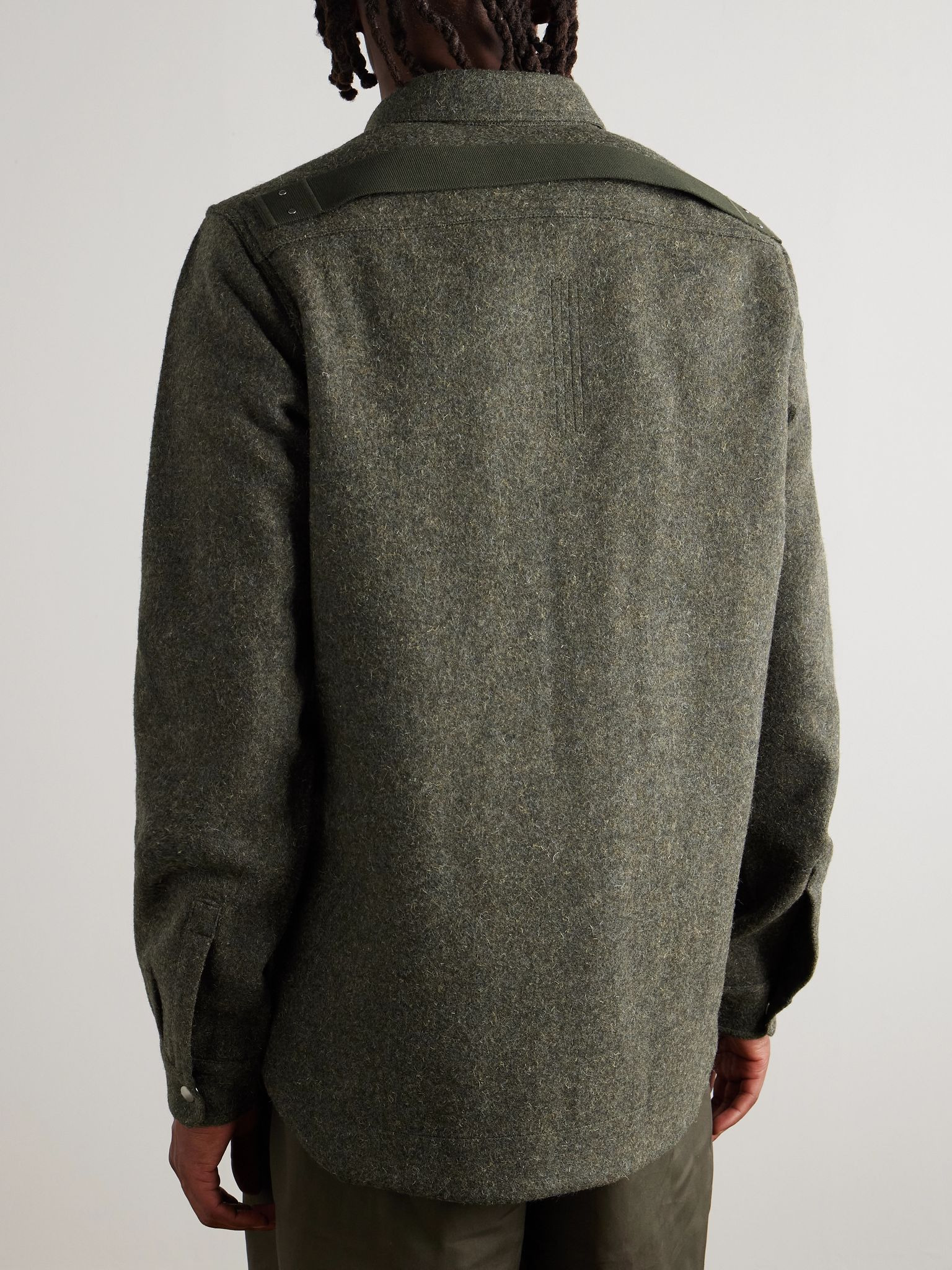 Melton Wool Overshirt Green - 4