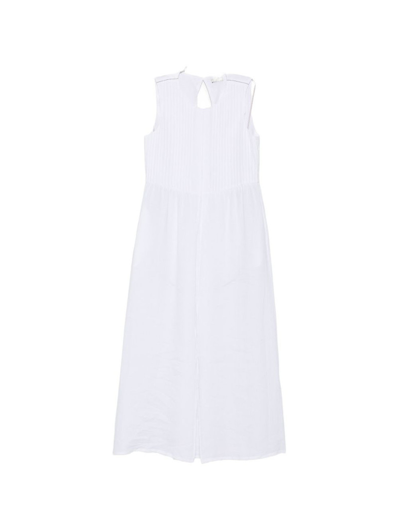 pleated-bodice sleeveless dress 1