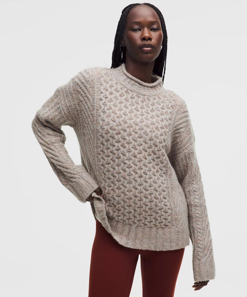 Wool-Blend Cable-Knit Sweater 1
