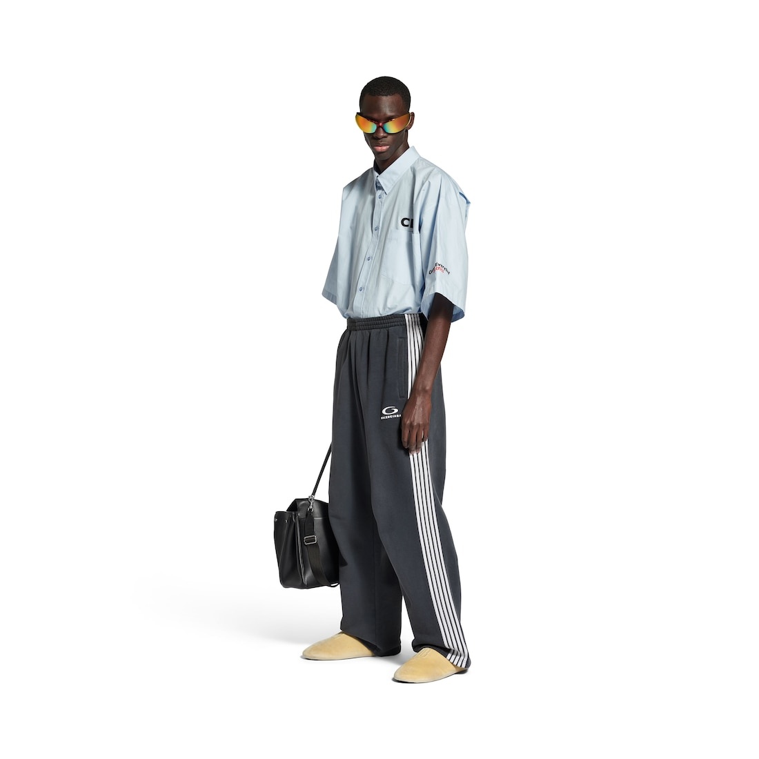Men's Loop Sports Icon Baggy Sweatpants in Navy/white - 2