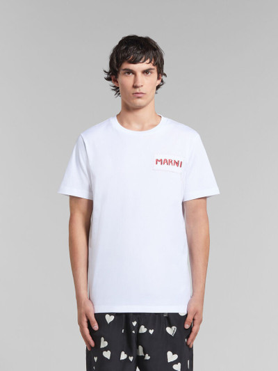 Marni WHITE BIO COTTON T-SHIRT WITH MARNI PATCH outlook