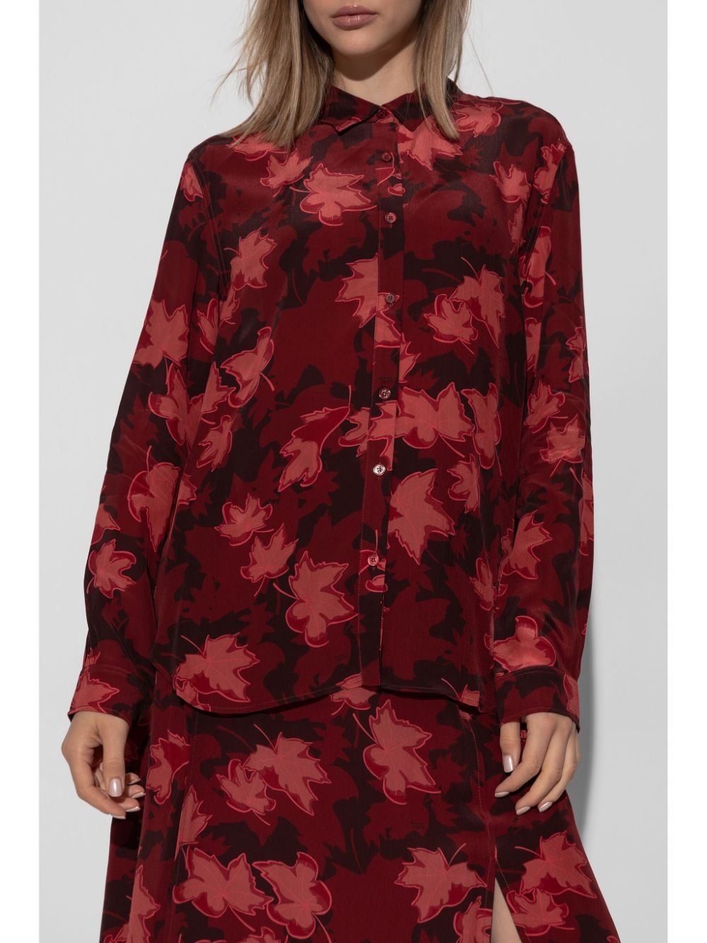 leaf-print shirt - 3