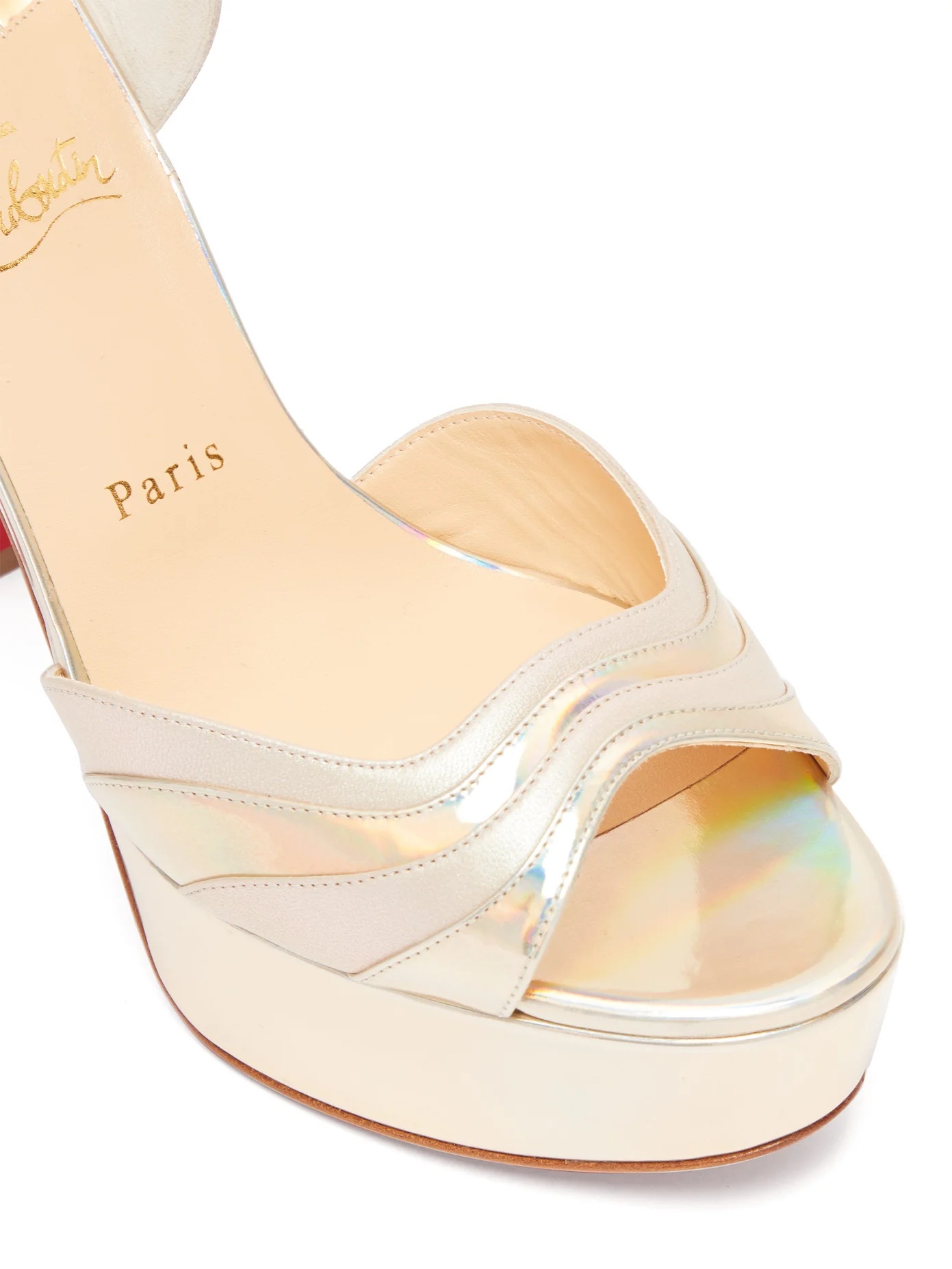 Degratissimo 130 metallic leather platform sandals - 6