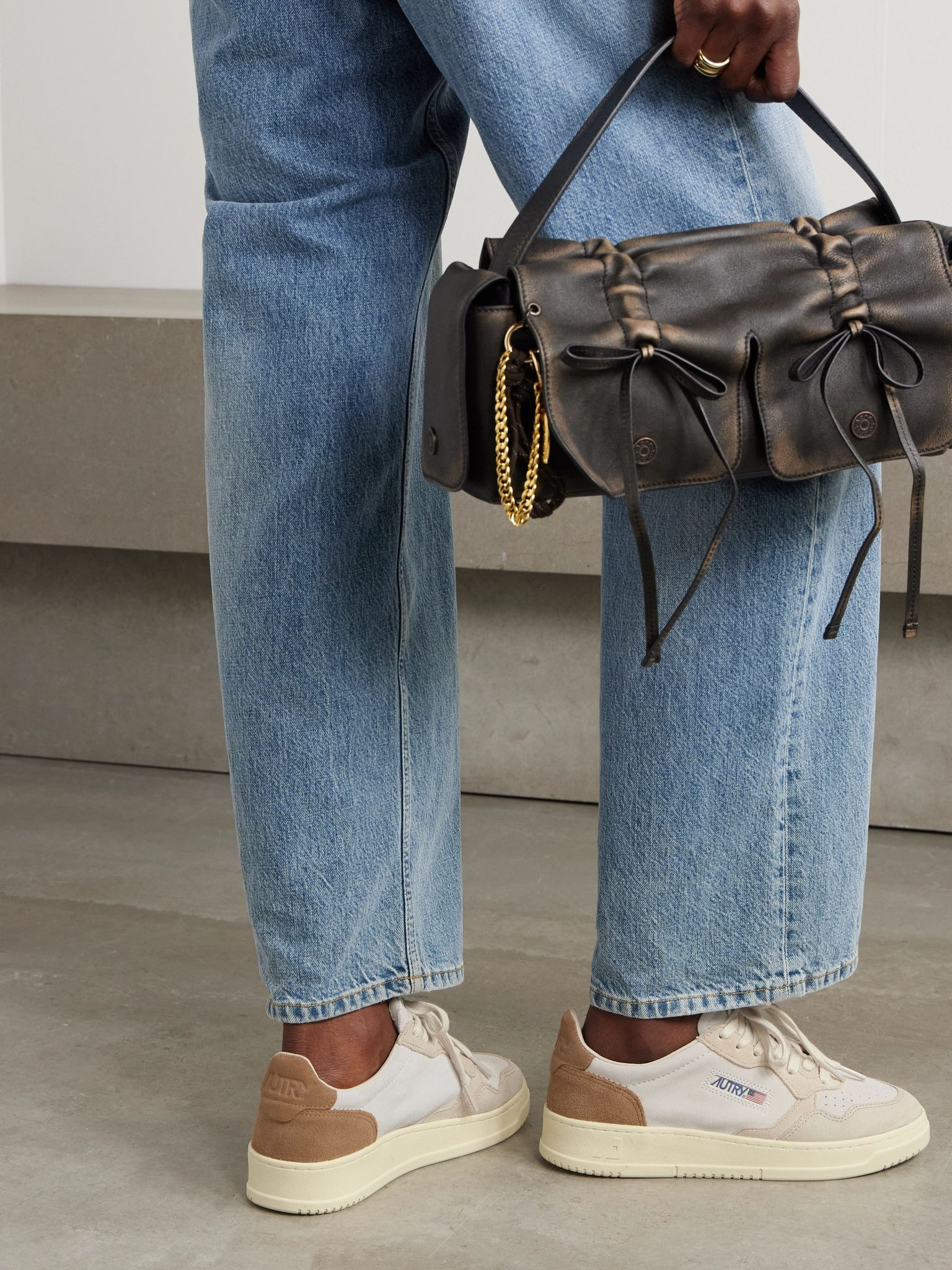 Medalist Low color-block suede sneakers Beige - 2