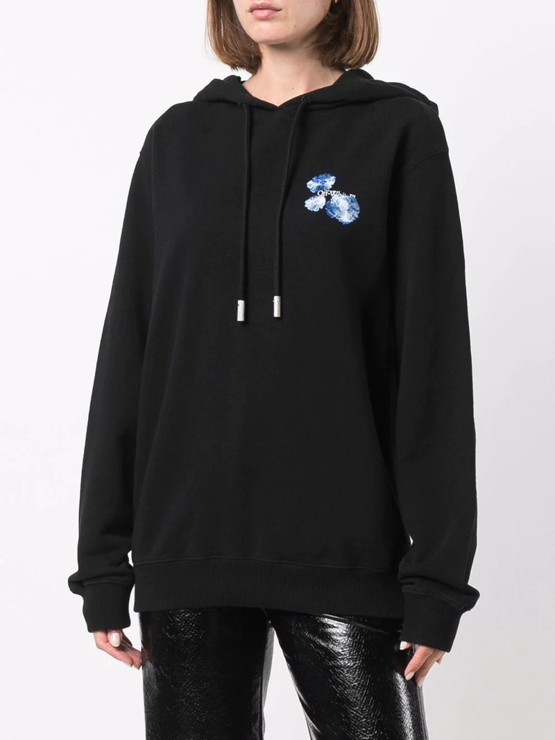 오프 화이트 여성 Floral 화살표 Hoodie 검정 3