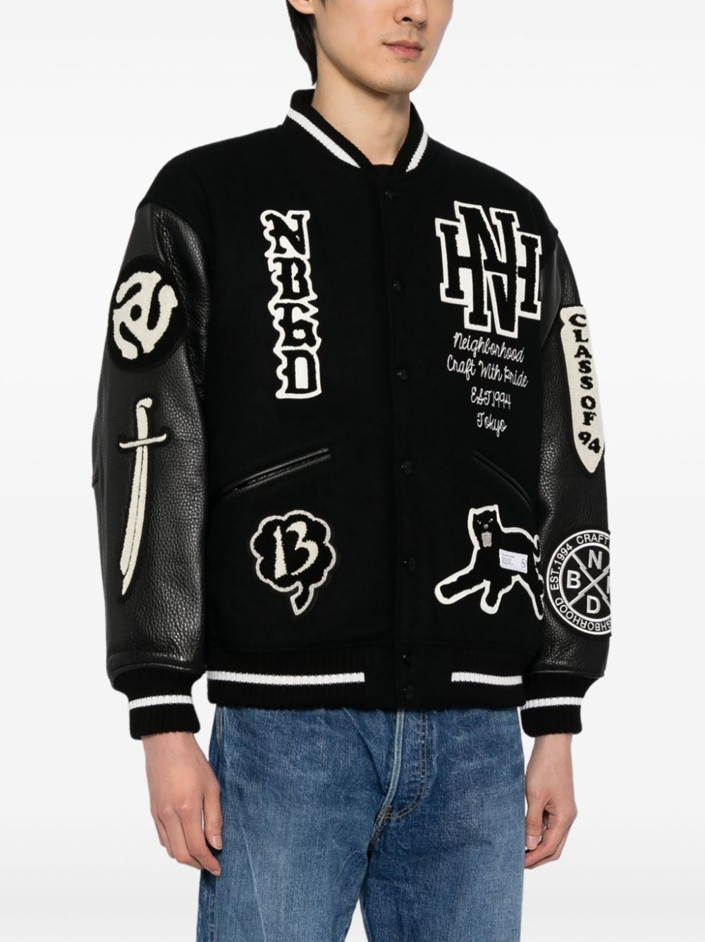 logo-patch varsity jacket - 3