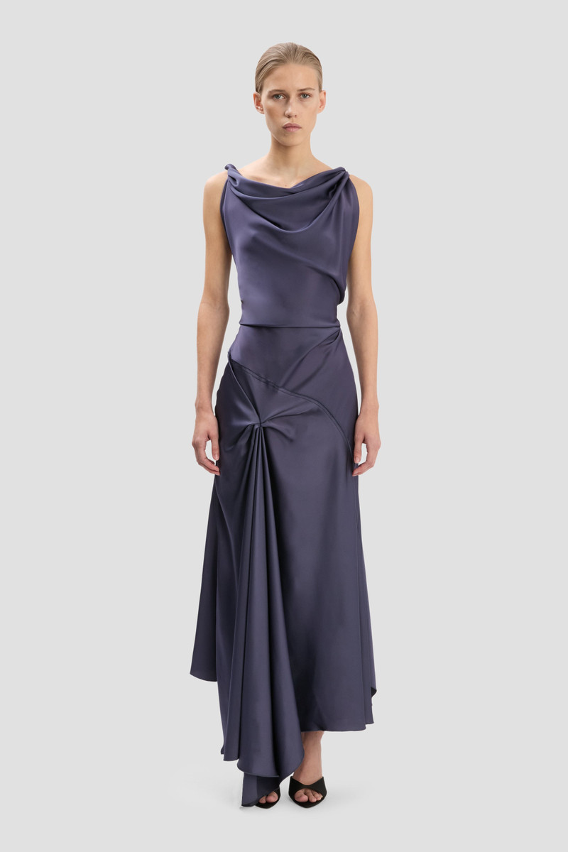 Victoria Beckham Posy Midi Dress In Eclipse outlook