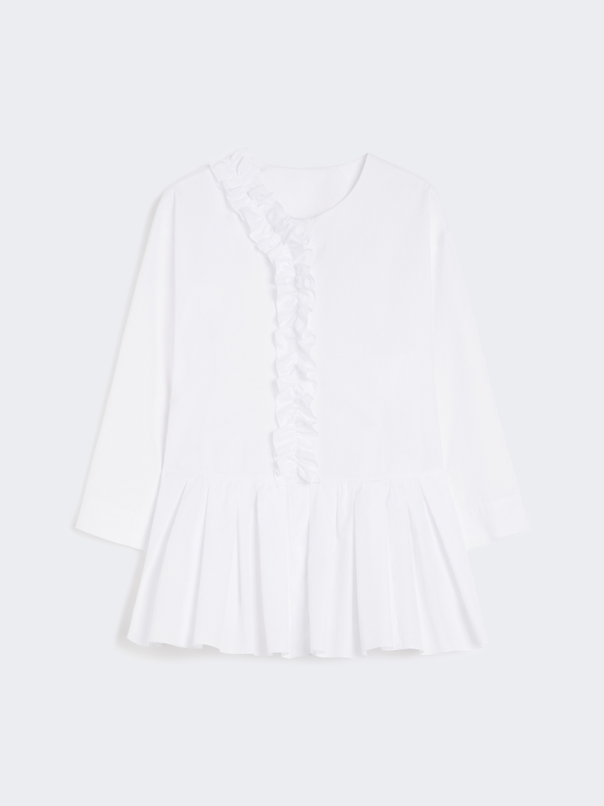 MUSA Flounce-detail washed cotton shirt - 1