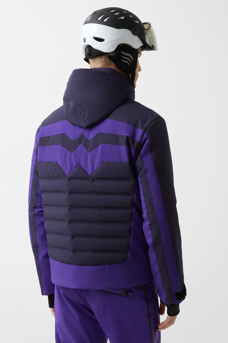 Feliks down ski jacket in Navy blue/purple 3
