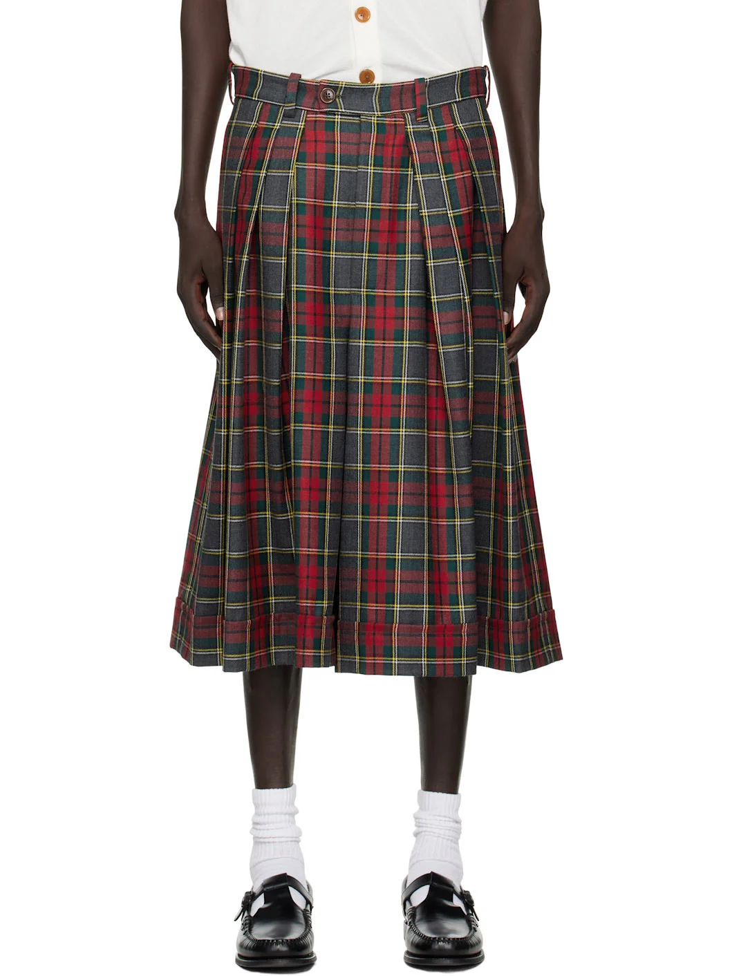 Red & Green Culottes Shorts - 1