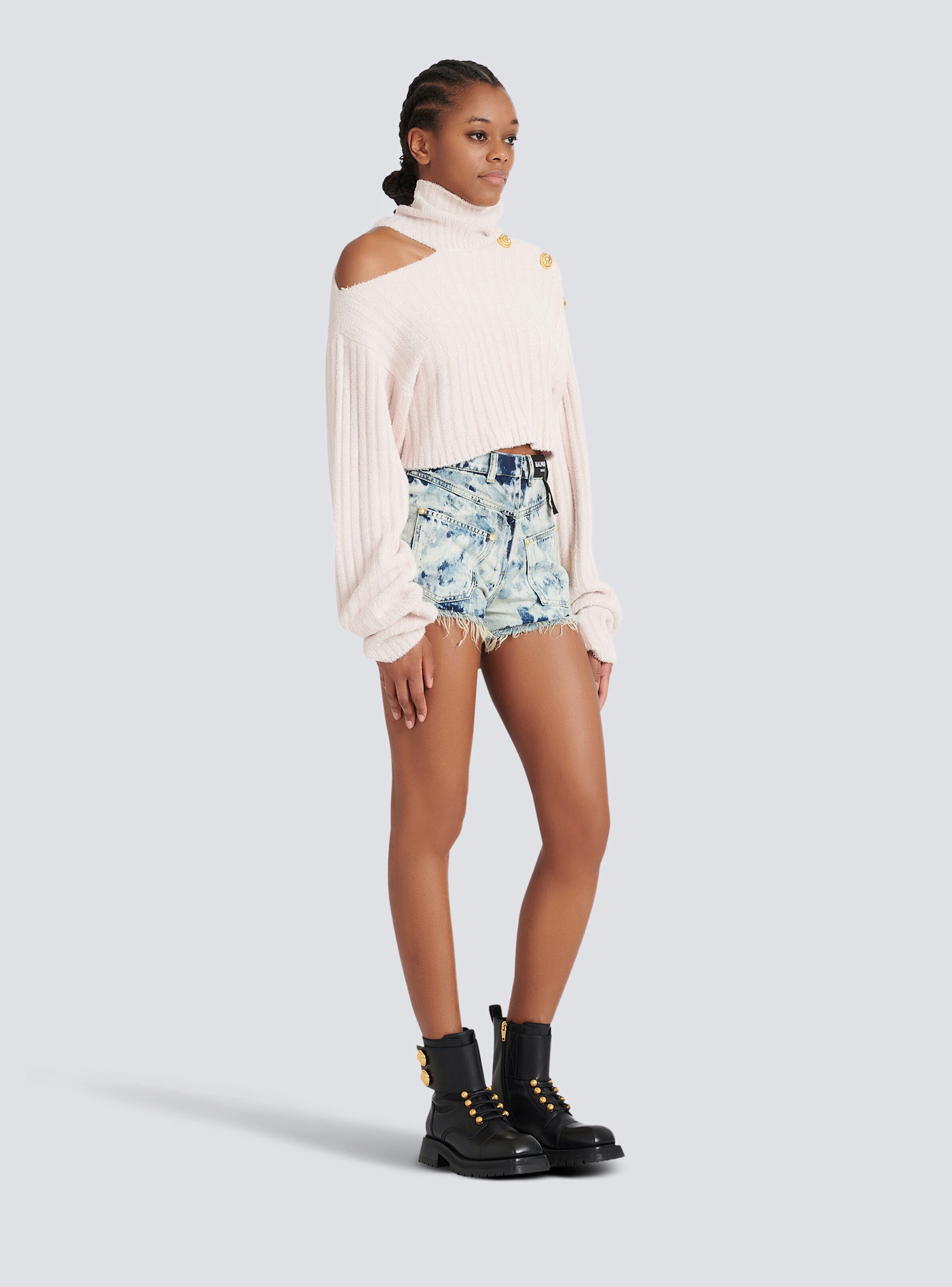 Cropped velvet sweatshirt - 5