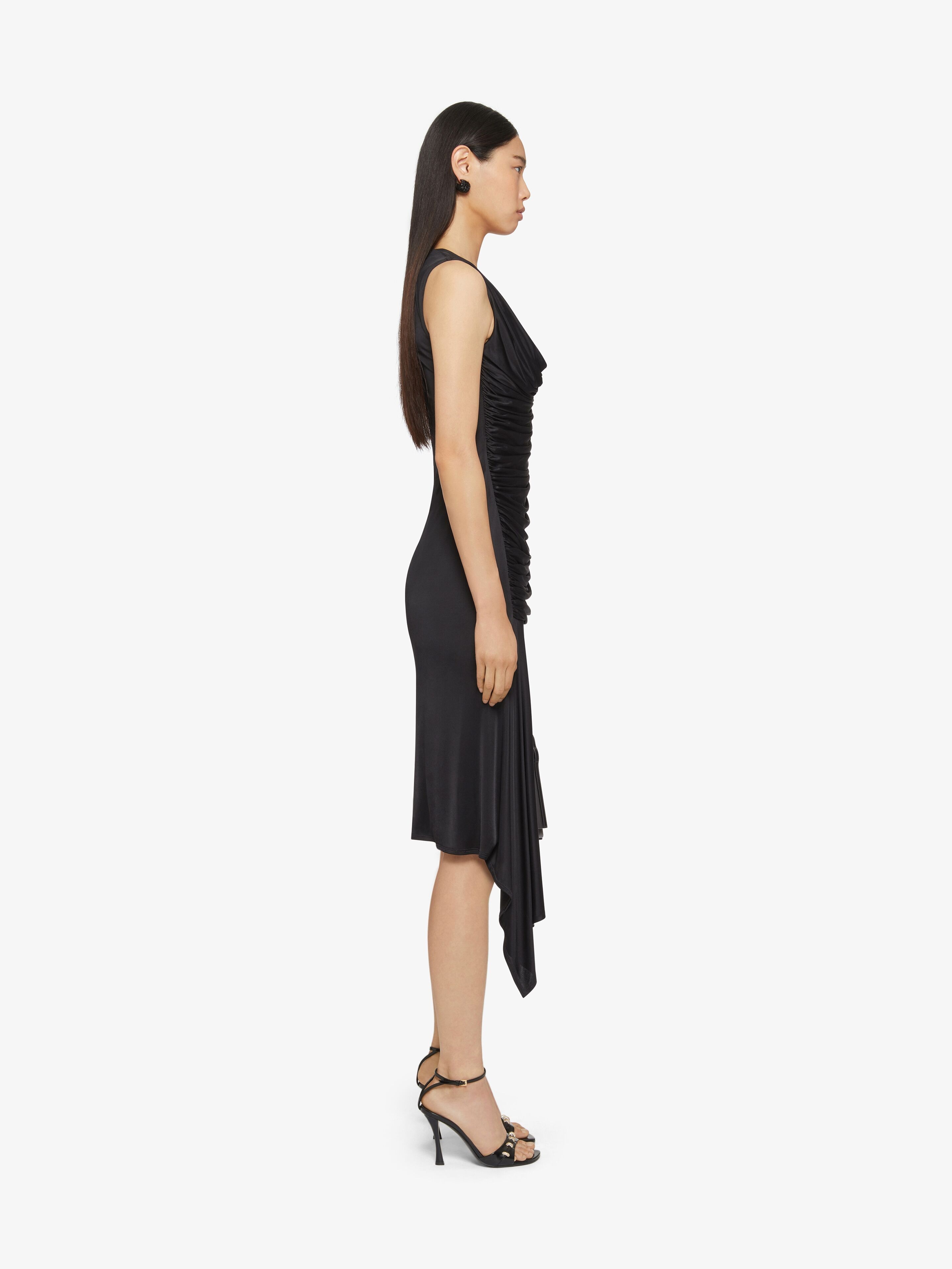 ASYMMETRICAL DRAPED DRESS IN JERSEY - 3