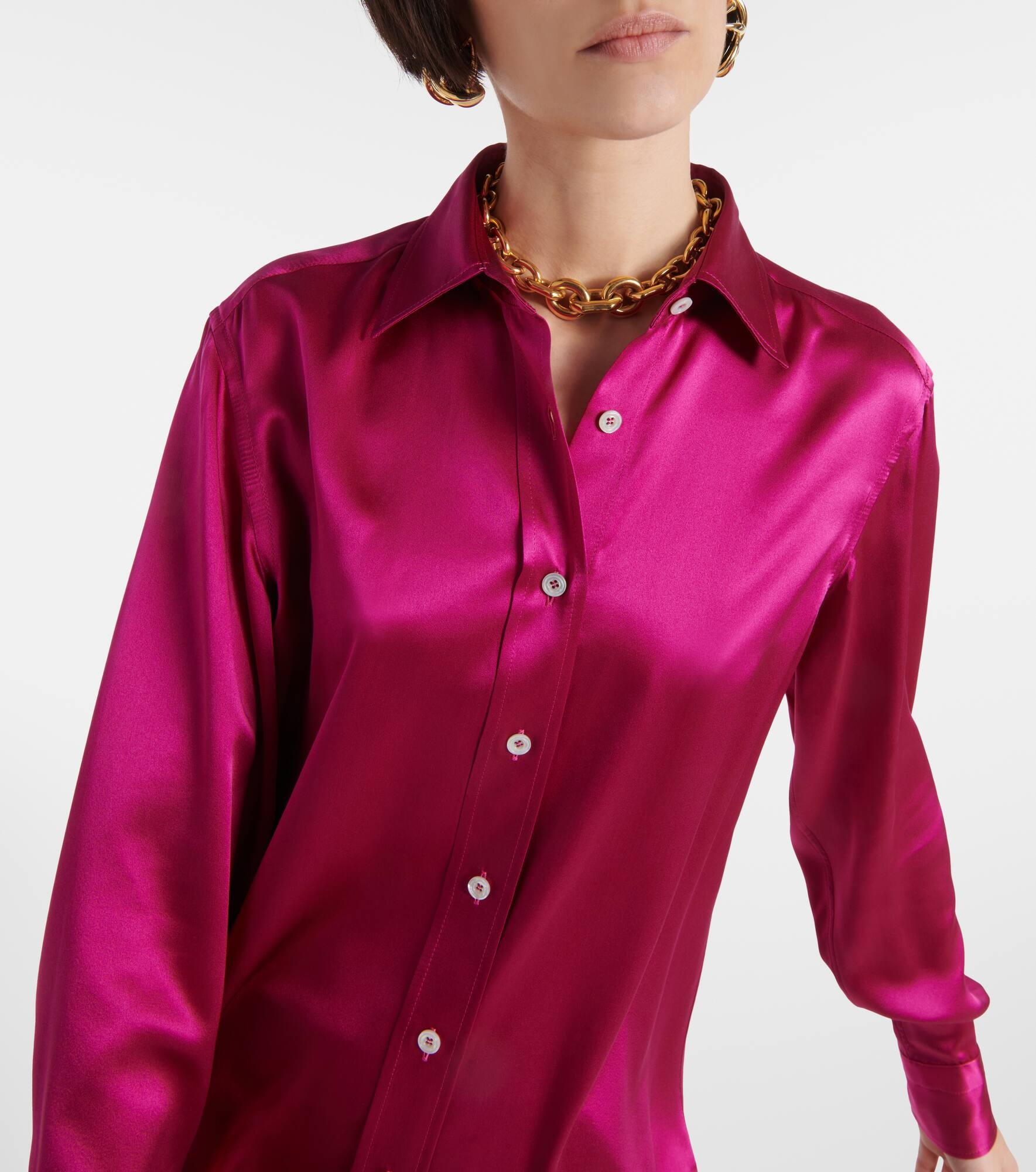 Silk satin shirt - 5