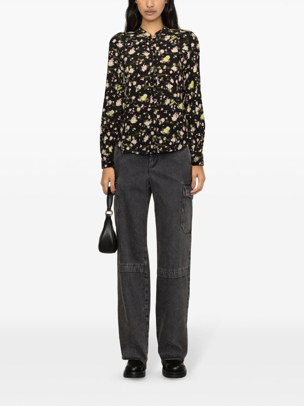 floral-print crepe blouse - 2