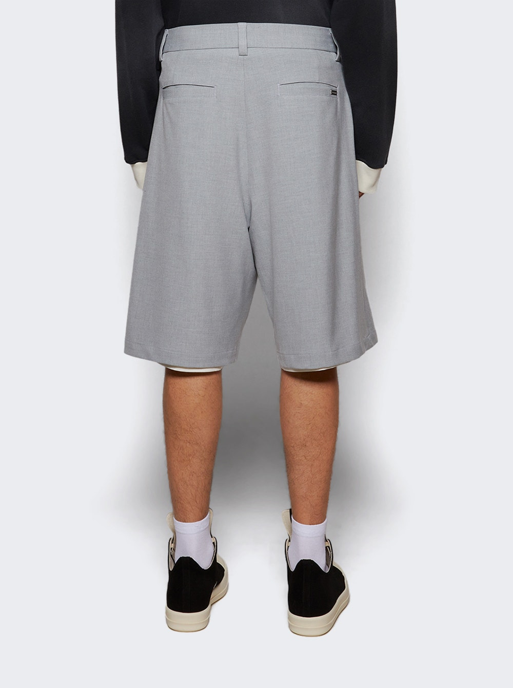 Pleated Shorts Grey - 4