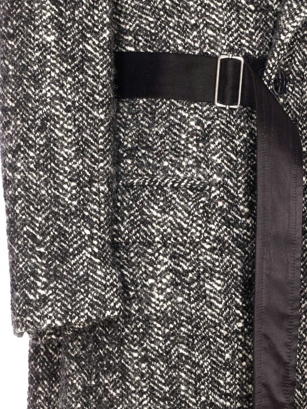herringbone double-breasted coat - 4