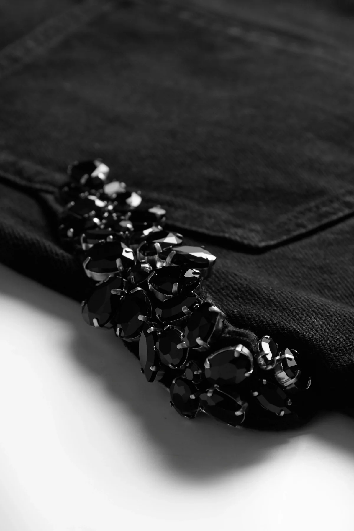 Simone Rocha Wide Leg Puddle Denim Jeans W/ Emb Black - 3